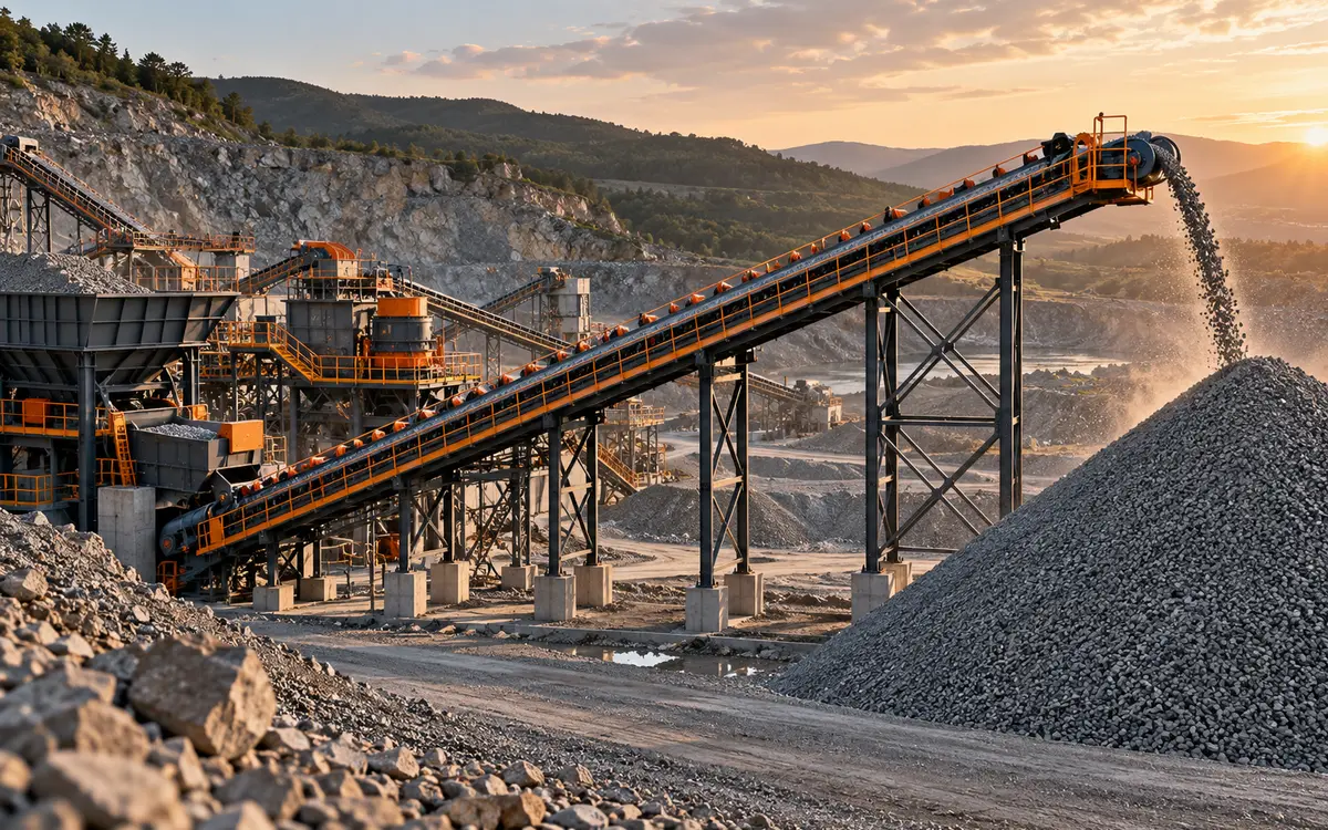 HNLANGBO Belt Conveyor in an equipment processing layout