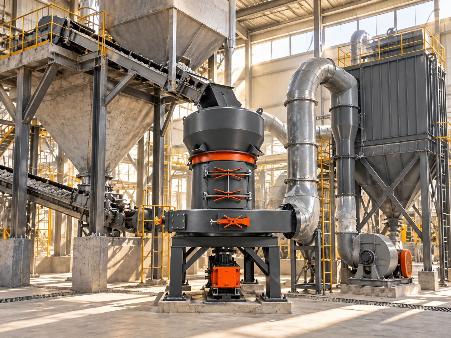 HNLANGBO European Version Grinding Mill in an equipment processing layout