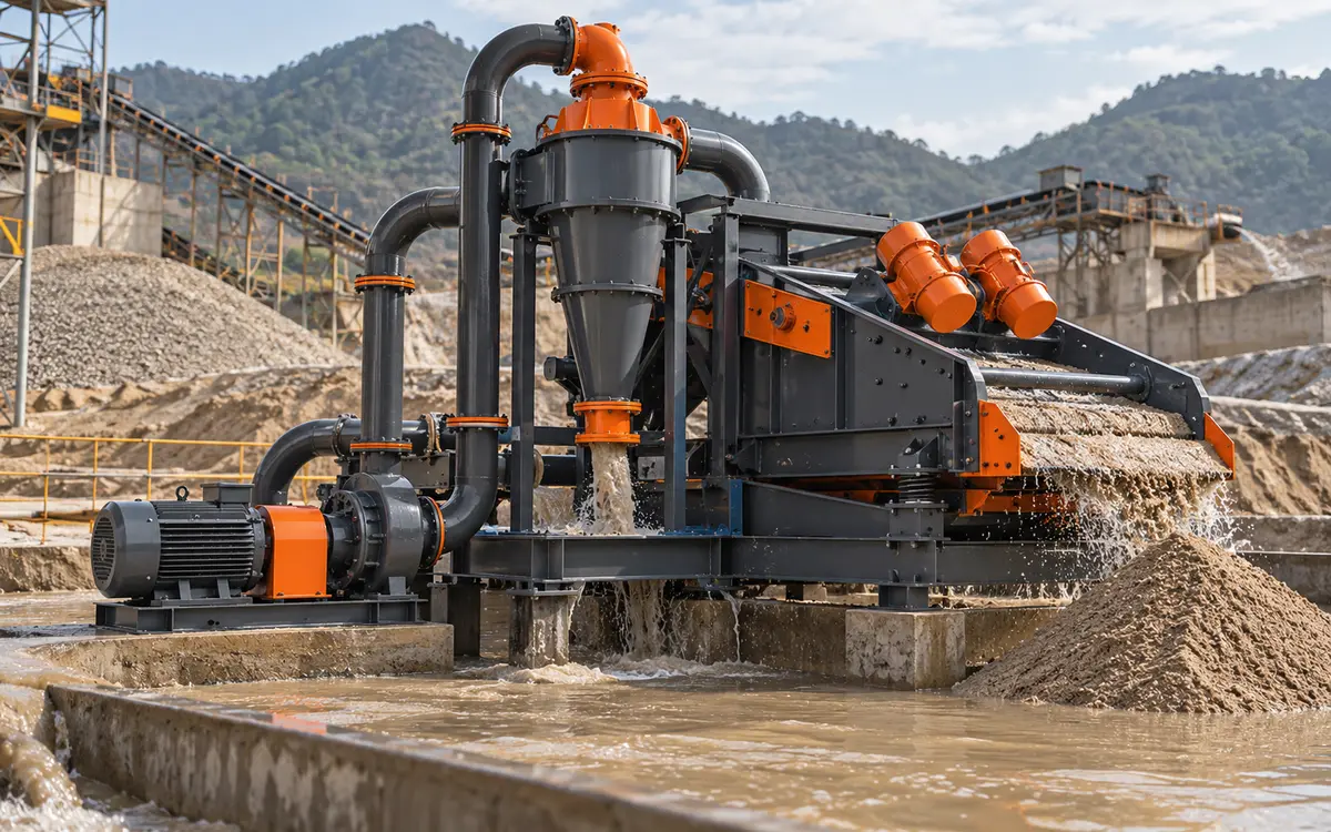HNLANGBO Fine Sand Recovery System in an equipment processing layout