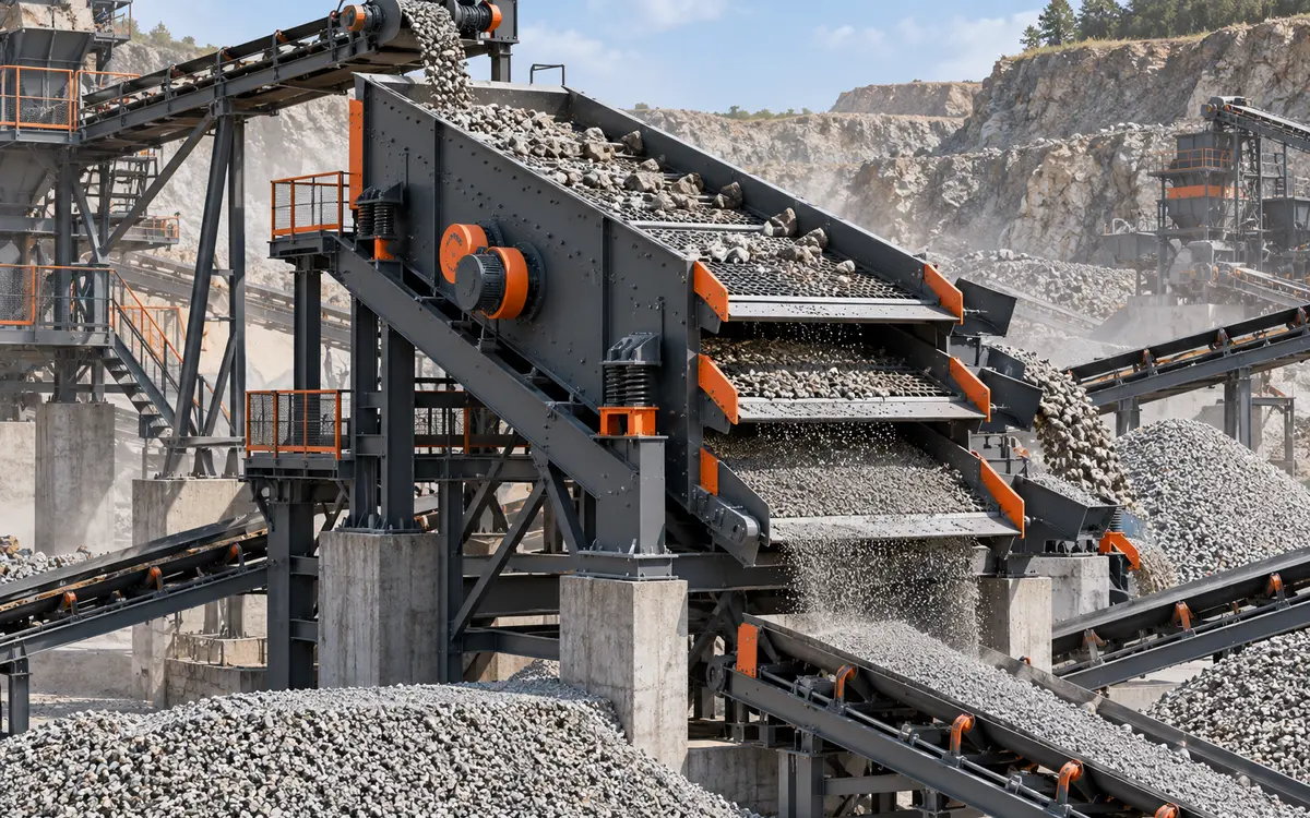 HNLANGBO Inclined Vibrating Screen in an equipment processing layout