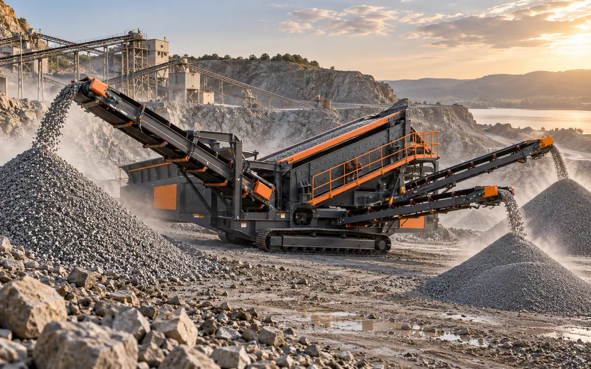 HNLANGBO Mobile Screening Plant in an equipment processing layout