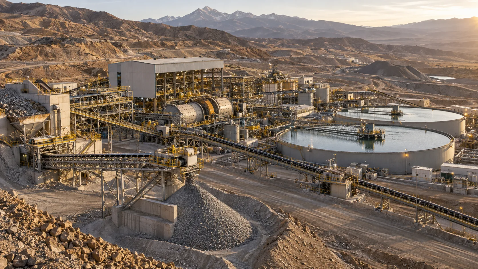 Representative hard-rock mineral processing plant