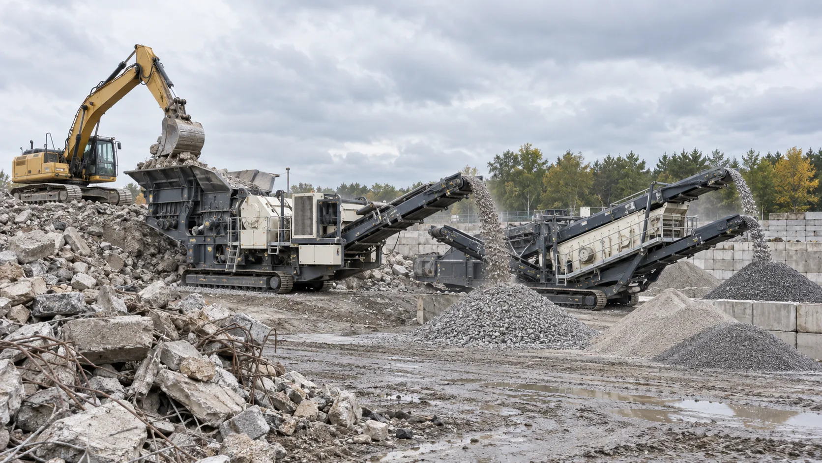Representative tracked mobile crushing and screening project