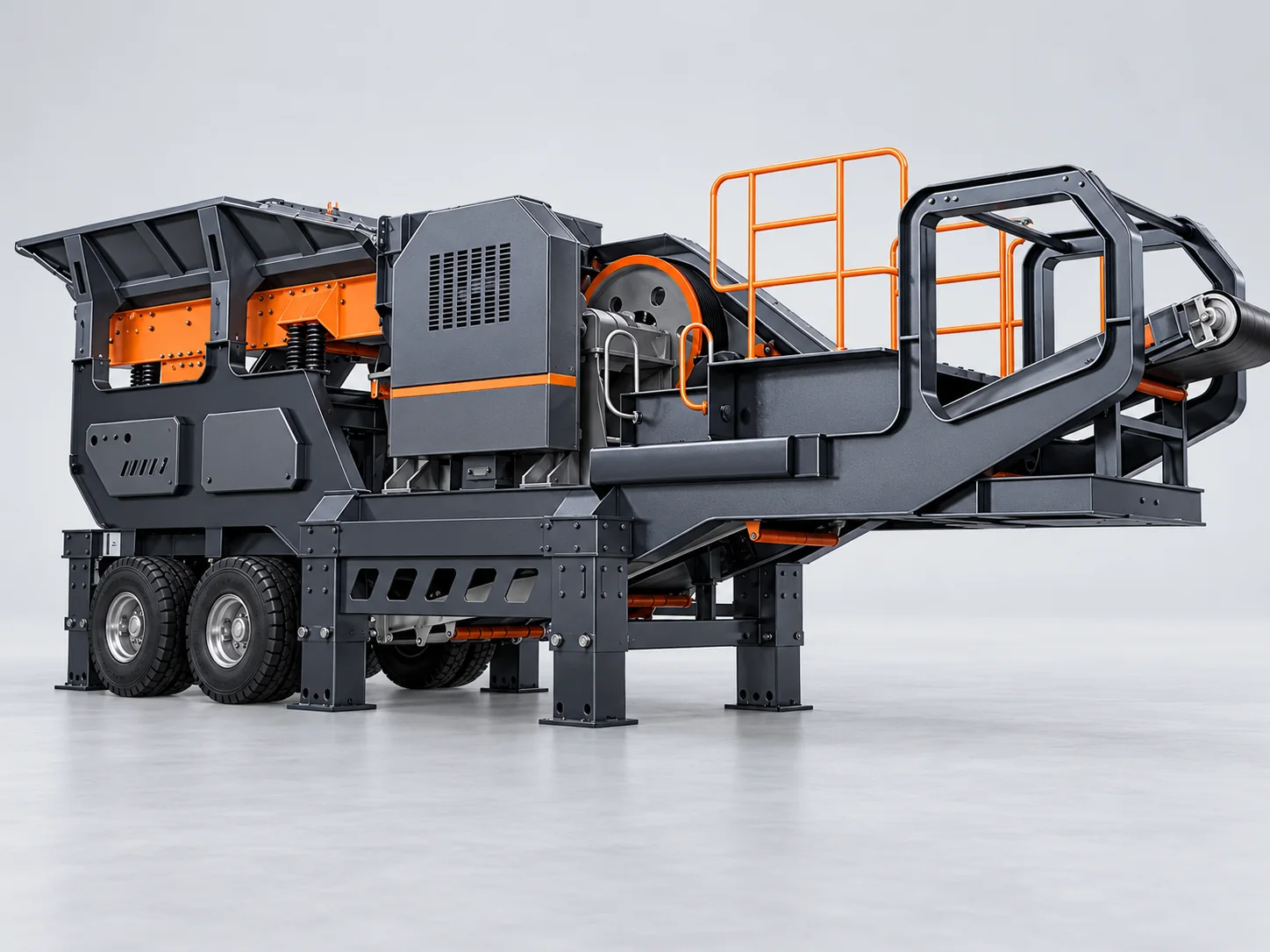 HNLANGBO Tire Mobile Crushing Station equipment