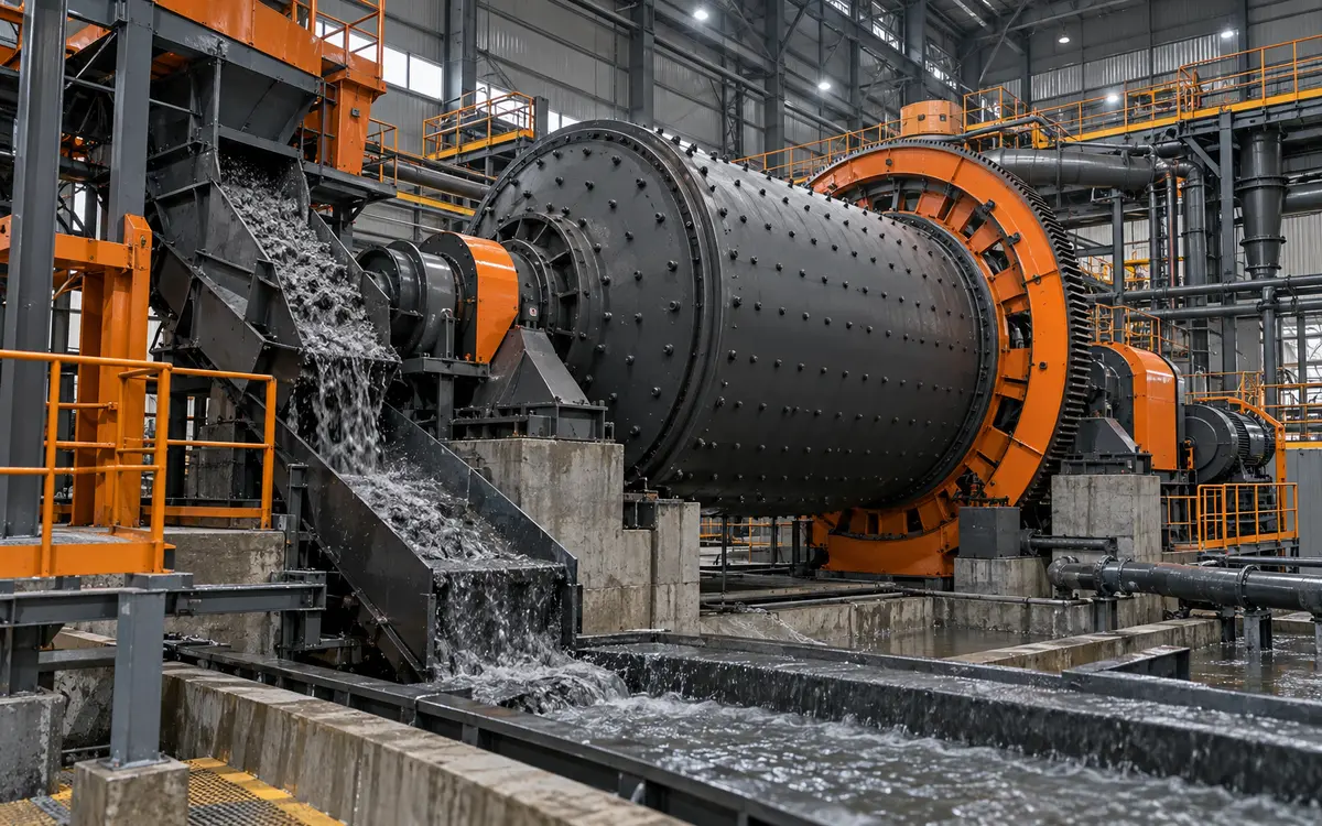 HNLANGBO Wet Overflow Ball Mill in an equipment processing layout
