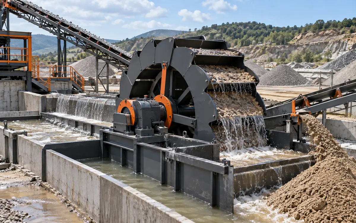 HNLANGBO Wheel Sand Washer in an equipment processing layout